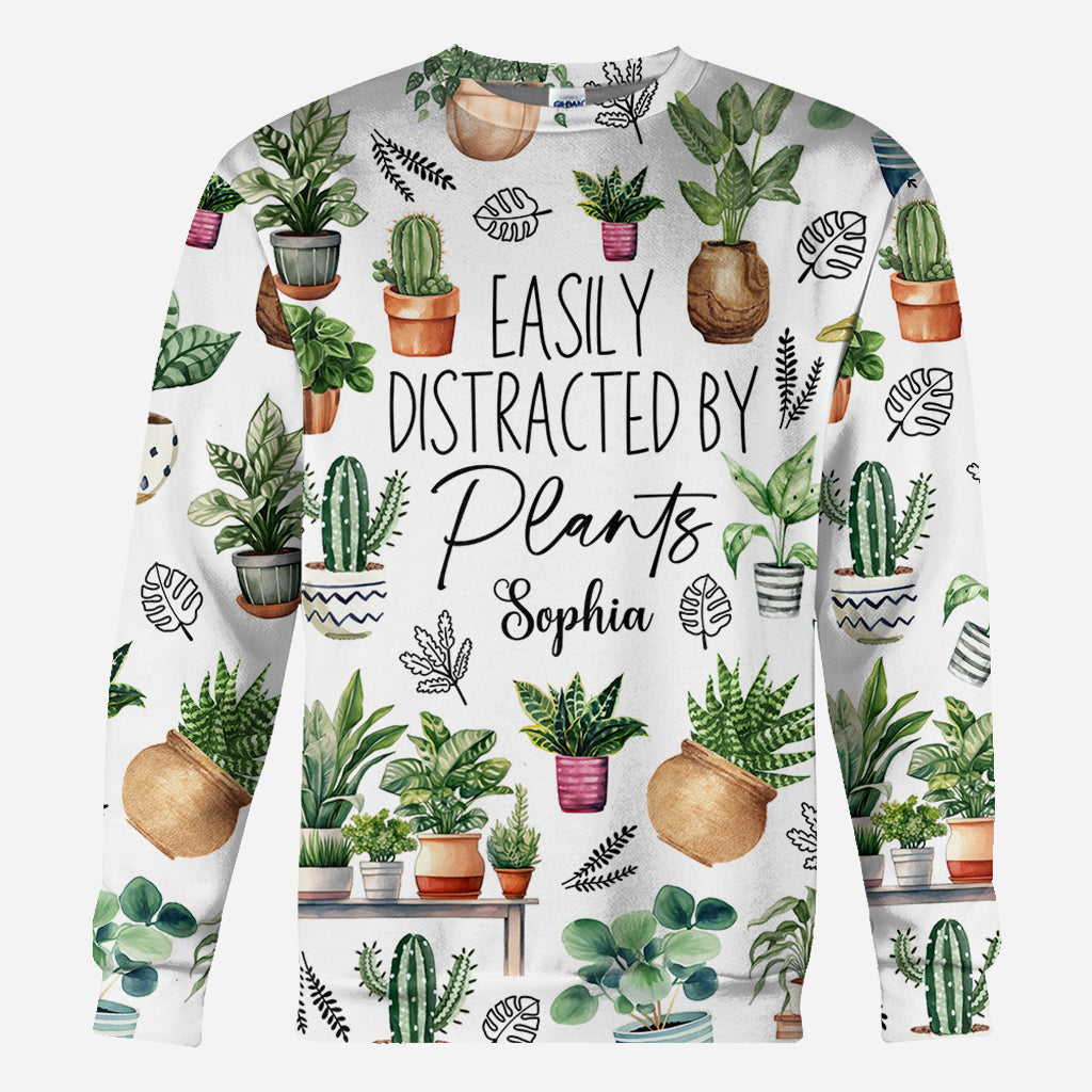 Easily Distracted By Plants - Personalized Gardening All Over Shirt
