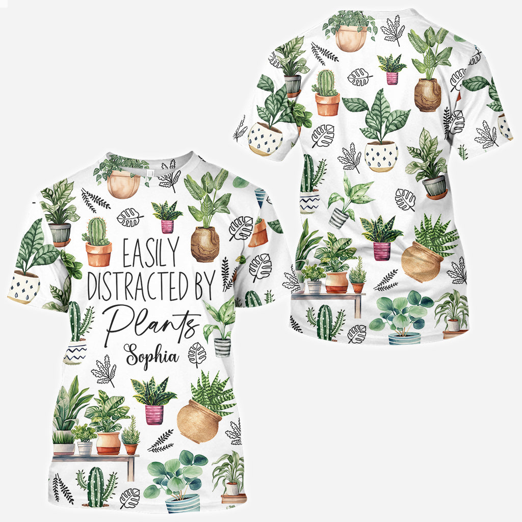 Easily Distracted By Plants - Personalized Gardening All Over Shirt