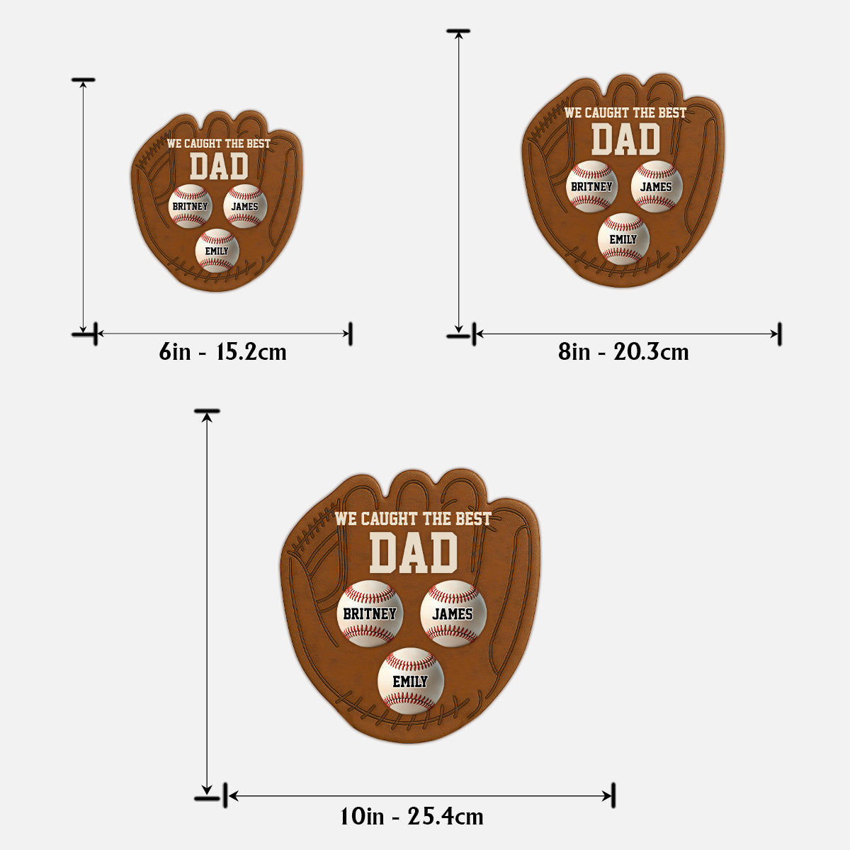 Baseball Glove Dad - Personalized Baseball 2 Layered Wood Sign / Wood Plaque