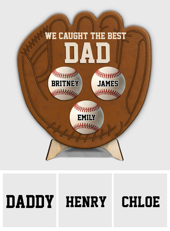 Baseball Glove Dad - Personalized Baseball 2 Layered Wood Sign / Wood Plaque