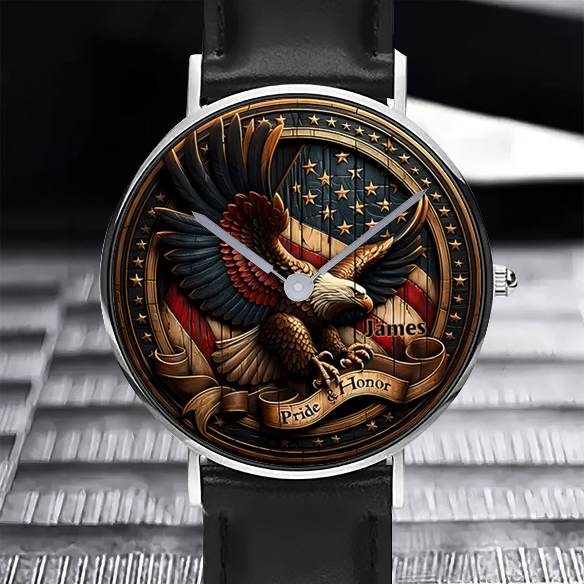 Pride & Honor - Personalized Bald Eagle Hand Watch
