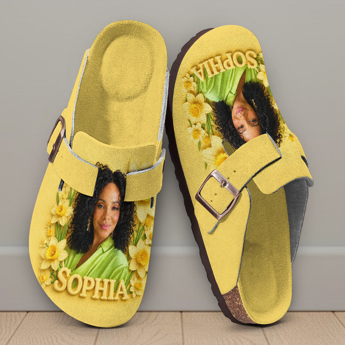 Custom Any Photo Birthmonth Flower - Personalized Self Love Clogs With Arch Support