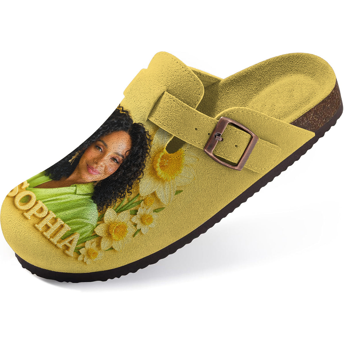 Custom Any Photo Birthmonth Flower - Personalized Self Love Clogs With Arch Support