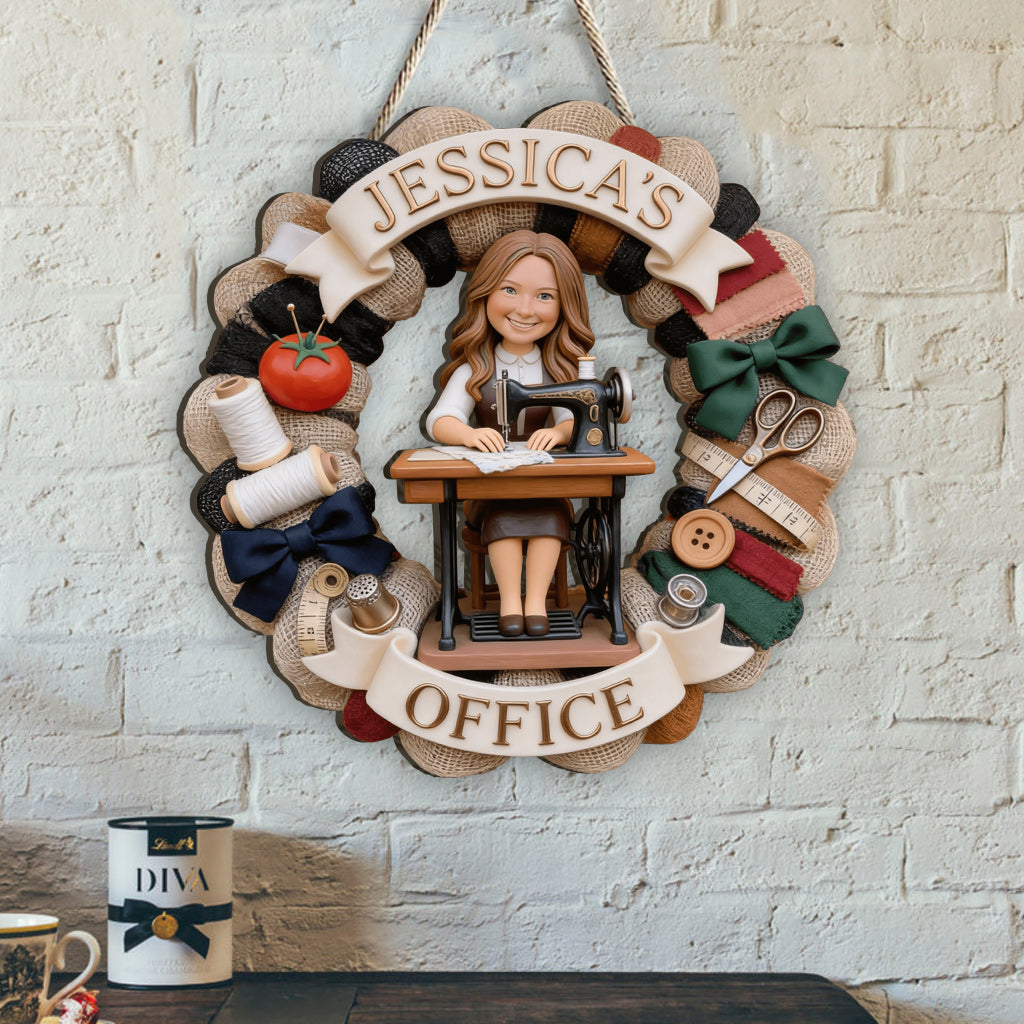 Any Photo Love Sewing - Personalized Sewing Custom Shaped Wood Sign