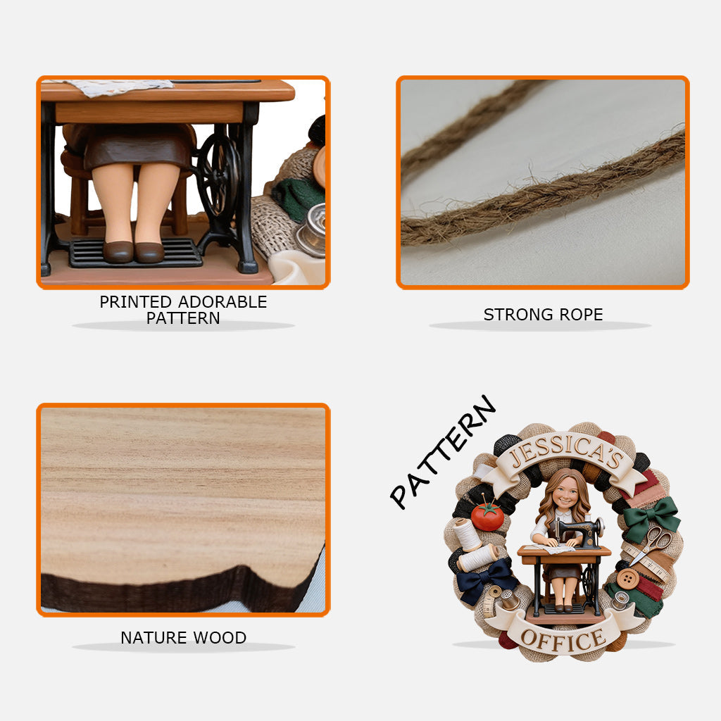 Any Photo Love Sewing - Personalized Sewing Custom Shaped Wood Sign