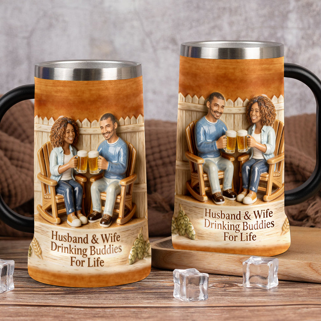 Custom From Any Photo - Personalized Couple Beer Stein