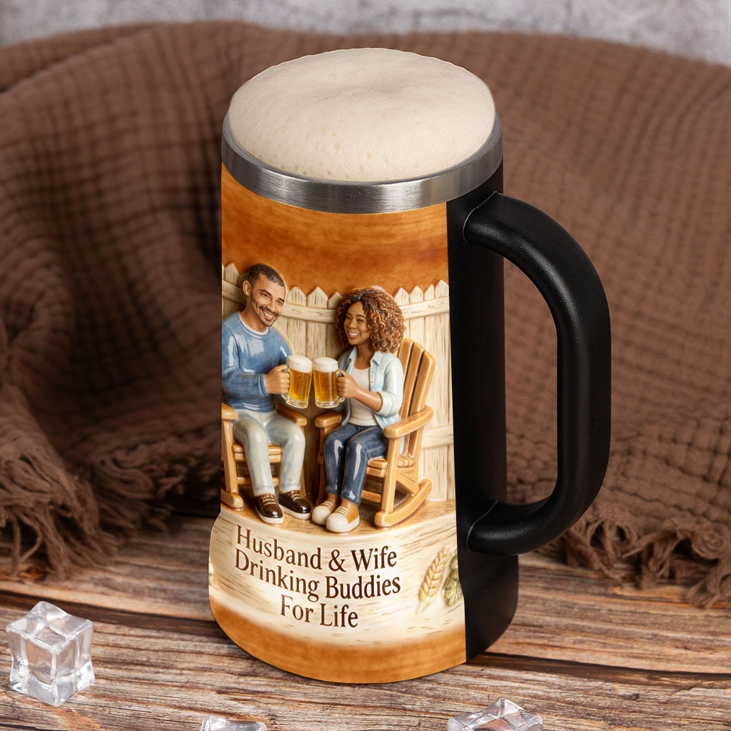 Custom From Any Photo - Personalized Couple Beer Stein