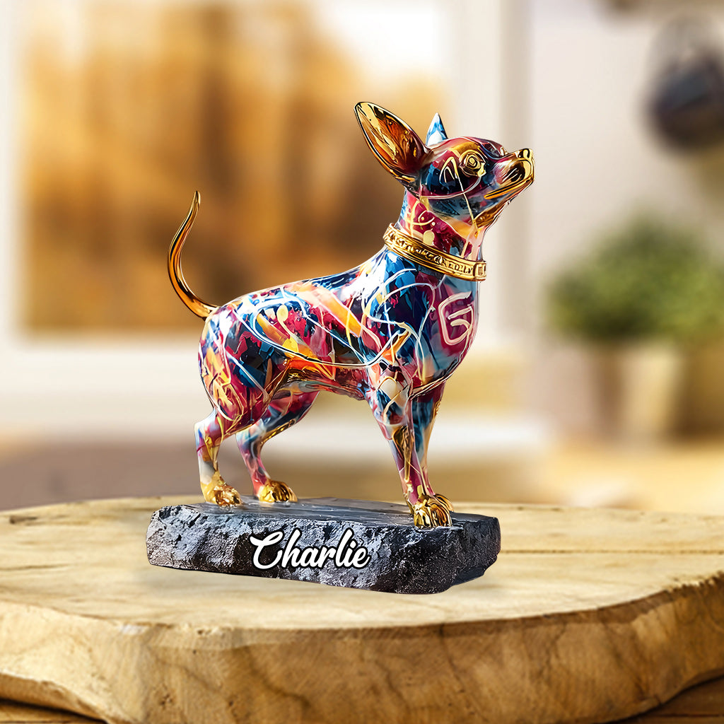 Vibrant Dog Sculpture - Personalized Dog Custom Shaped Acrylic Plaque