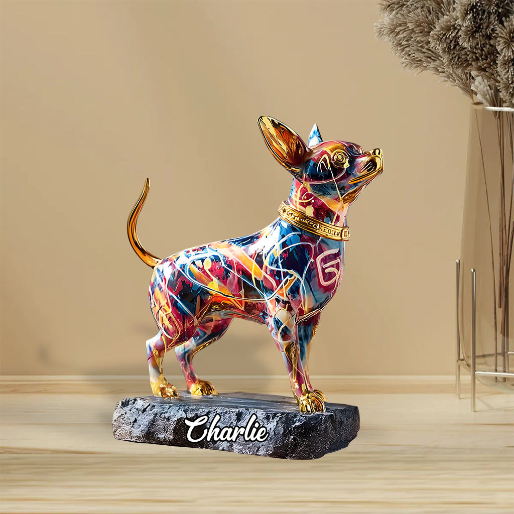 Vibrant Dog Sculpture - Personalized Dog Custom Shaped Acrylic Plaque