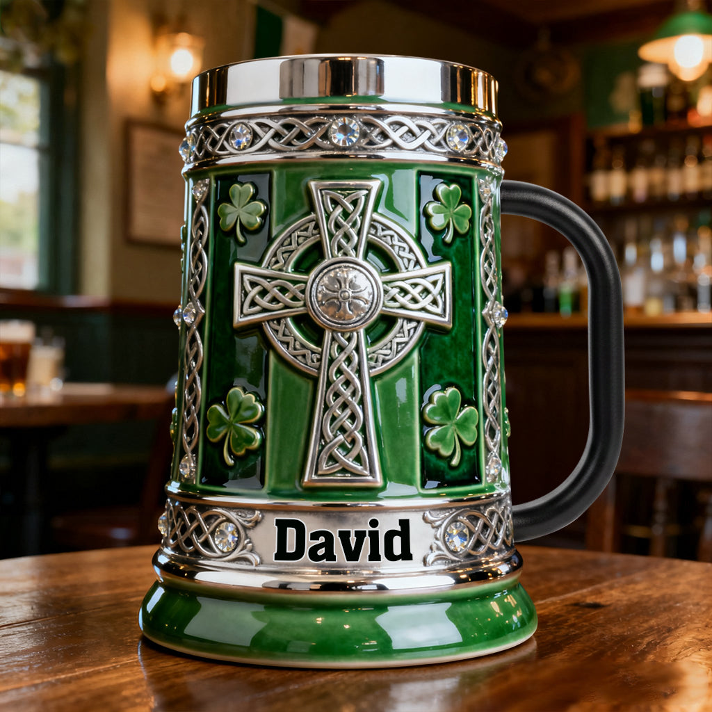 Celtic Cross - Personalized Irish Beer Stein
