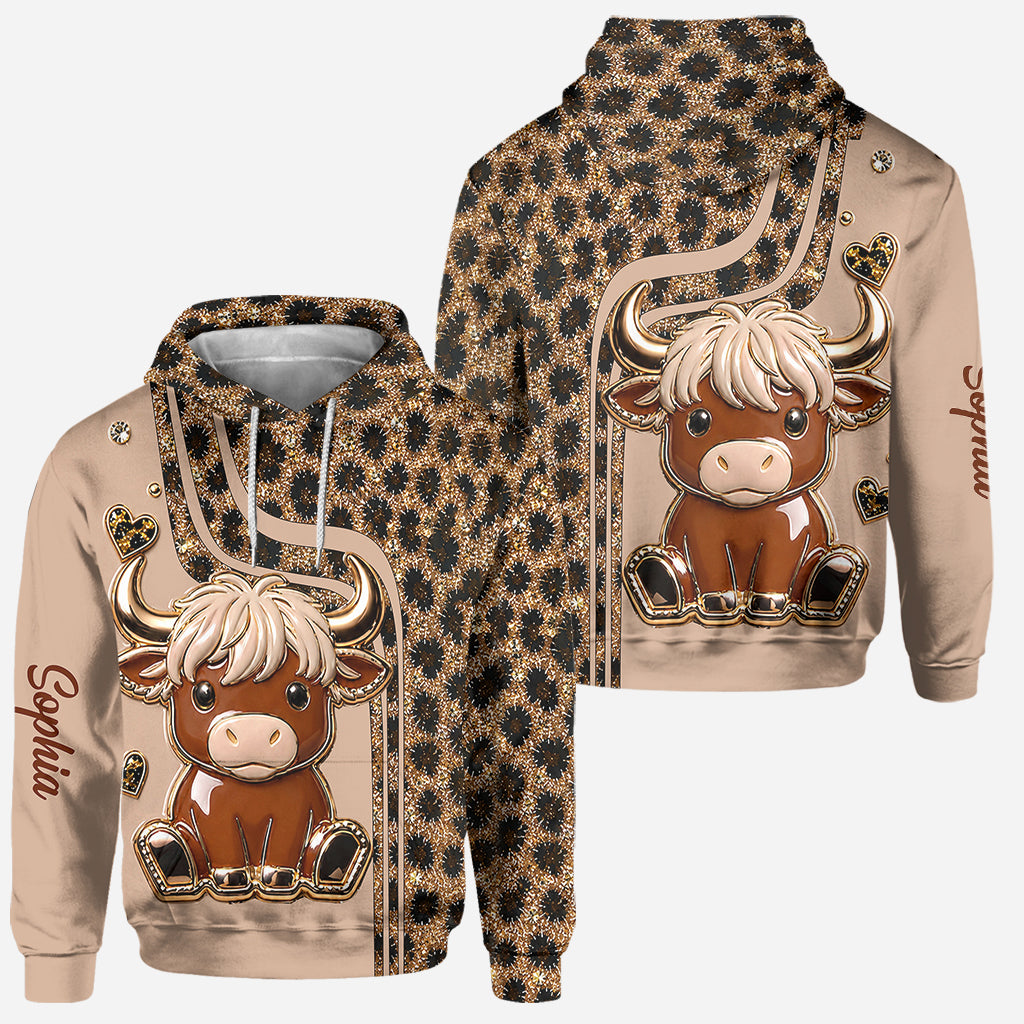 Cute Highlandcow - Personalized Highland Cow Hoodie and Leggings