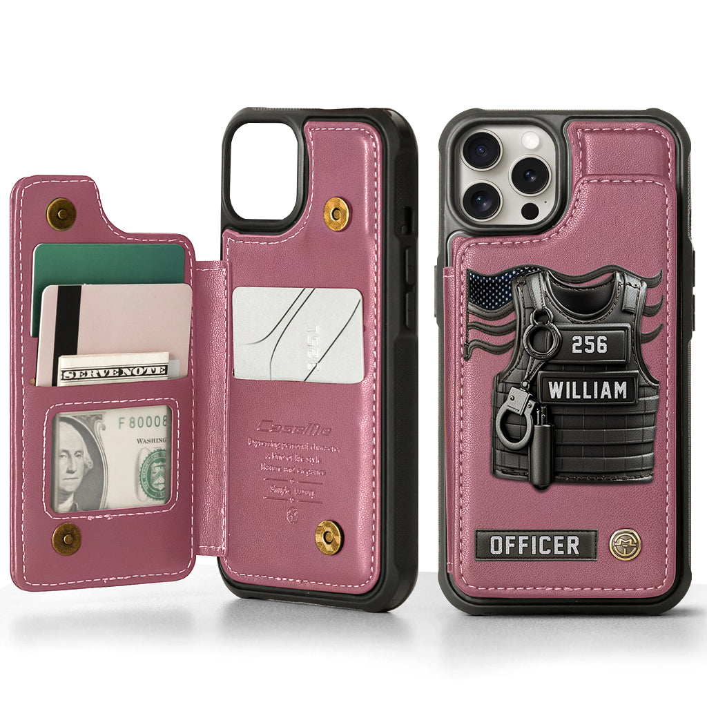 Serve And Protect - Personalized Police Officer Wallet Phone Case