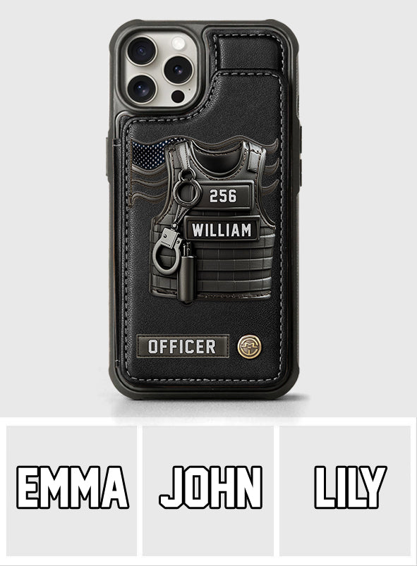 Serve And Protect - Personalized Police Officer Wallet Phone Case