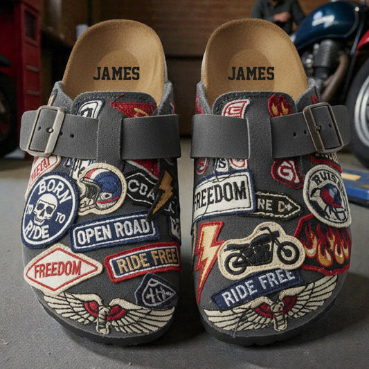 Gift For Motorbikers - Personalized Biker Clogs With Arch Support