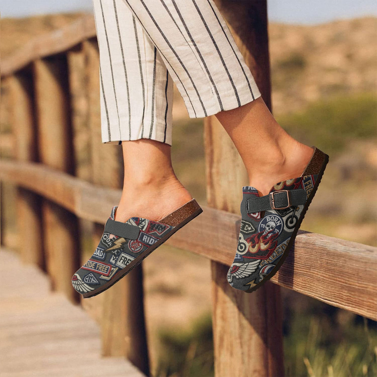 Gift For Motorbikers - Personalized Biker Clogs With Arch Support