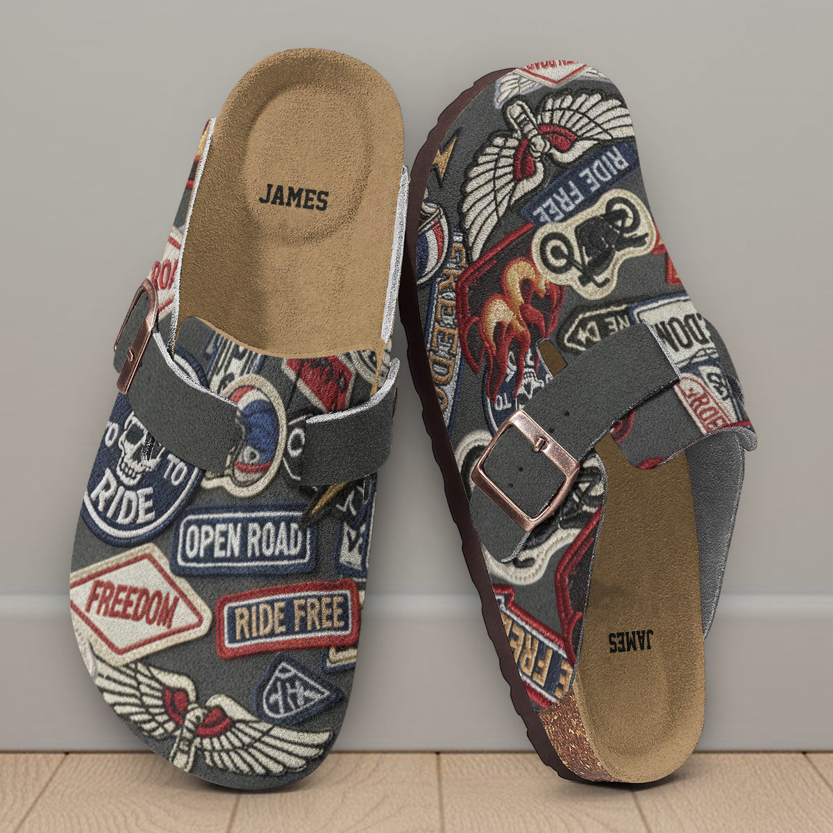 Gift For Motorbikers - Personalized Biker Clogs With Arch Support