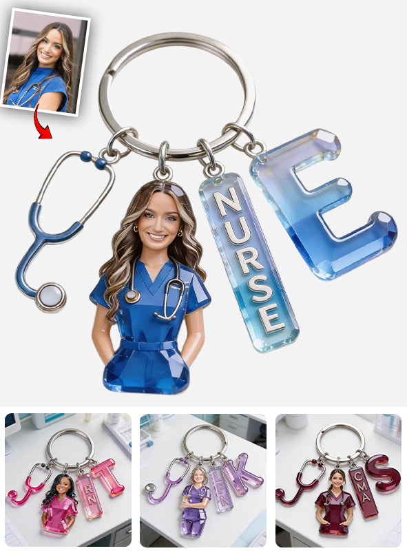 Custom Any Photo Gift For Nurse - Personalized Nurse Keychain With Charms
