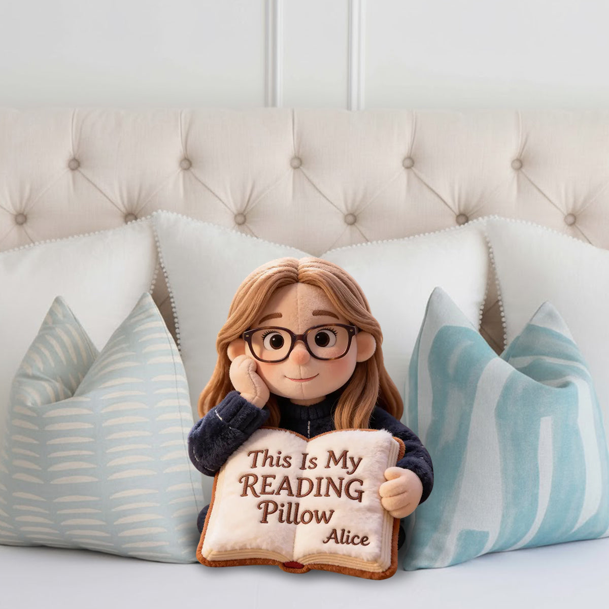 This Is My Reading Pillow - Personalized Book Faux Fur Shaped Pillow