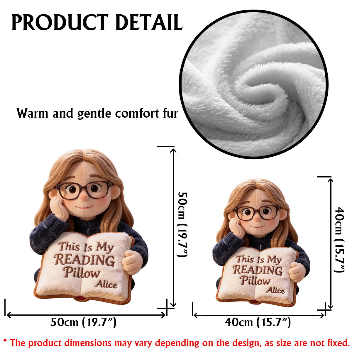 This Is My Reading Pillow - Personalized Book Faux Fur Shaped Pillow