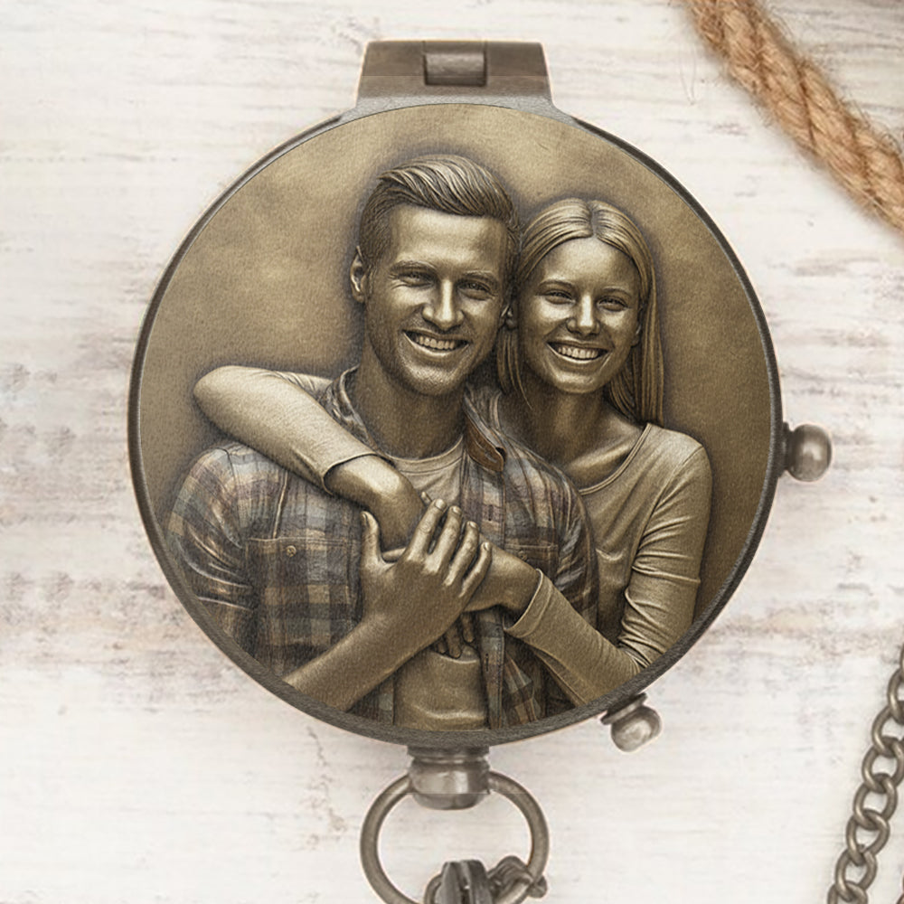 I Will Find You In Every Lifetime - Personalized Couple Compass