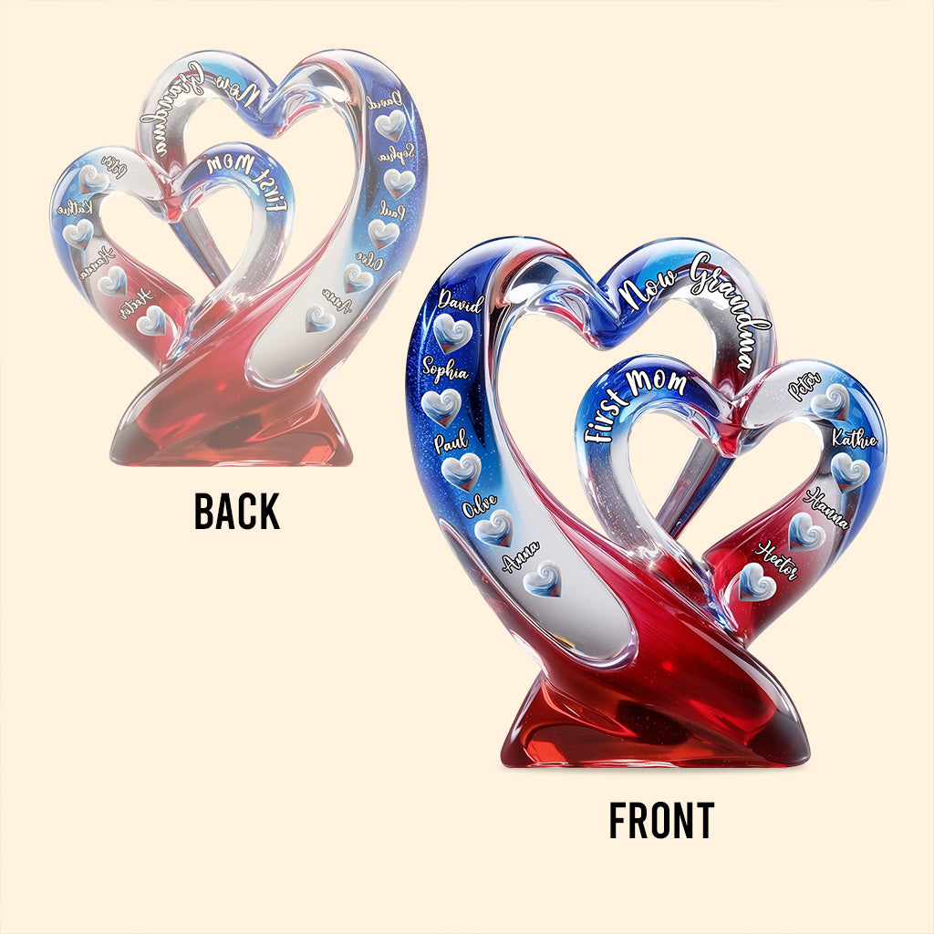 First Mom Now Grandma - Personalized Grandma Custom Shaped Acrylic Plaque