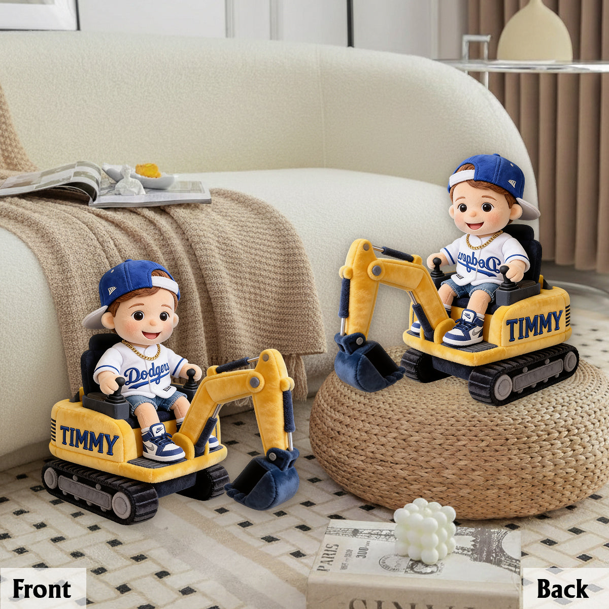 Kid On Wheel, Custom From Any Photo, Custom Any Vehicle - Personalized Kid Premium Faux Fur Pillow
