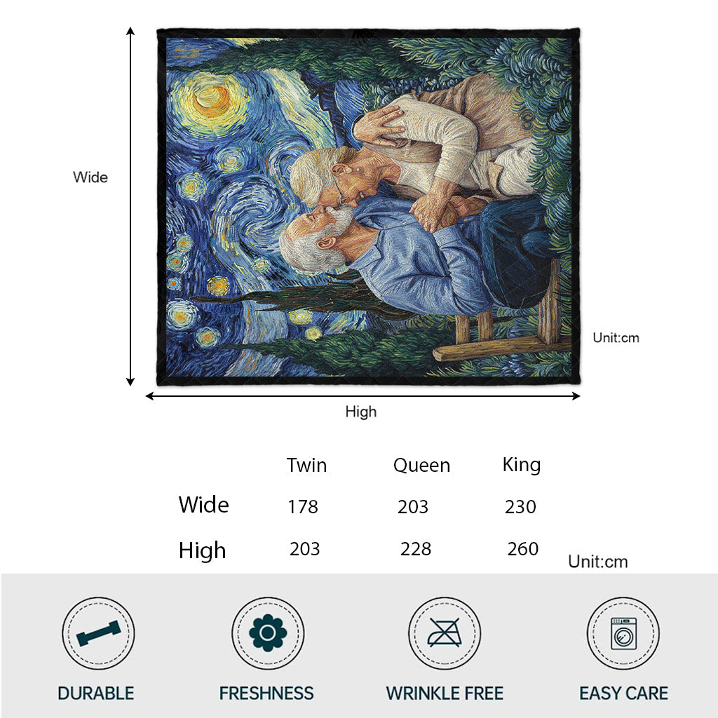 Van Gogh Style - Personalized Couple Quilt