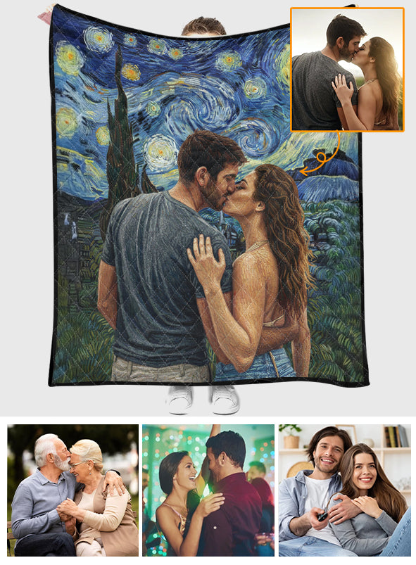 Van Gogh Style - Personalized Couple Quilt