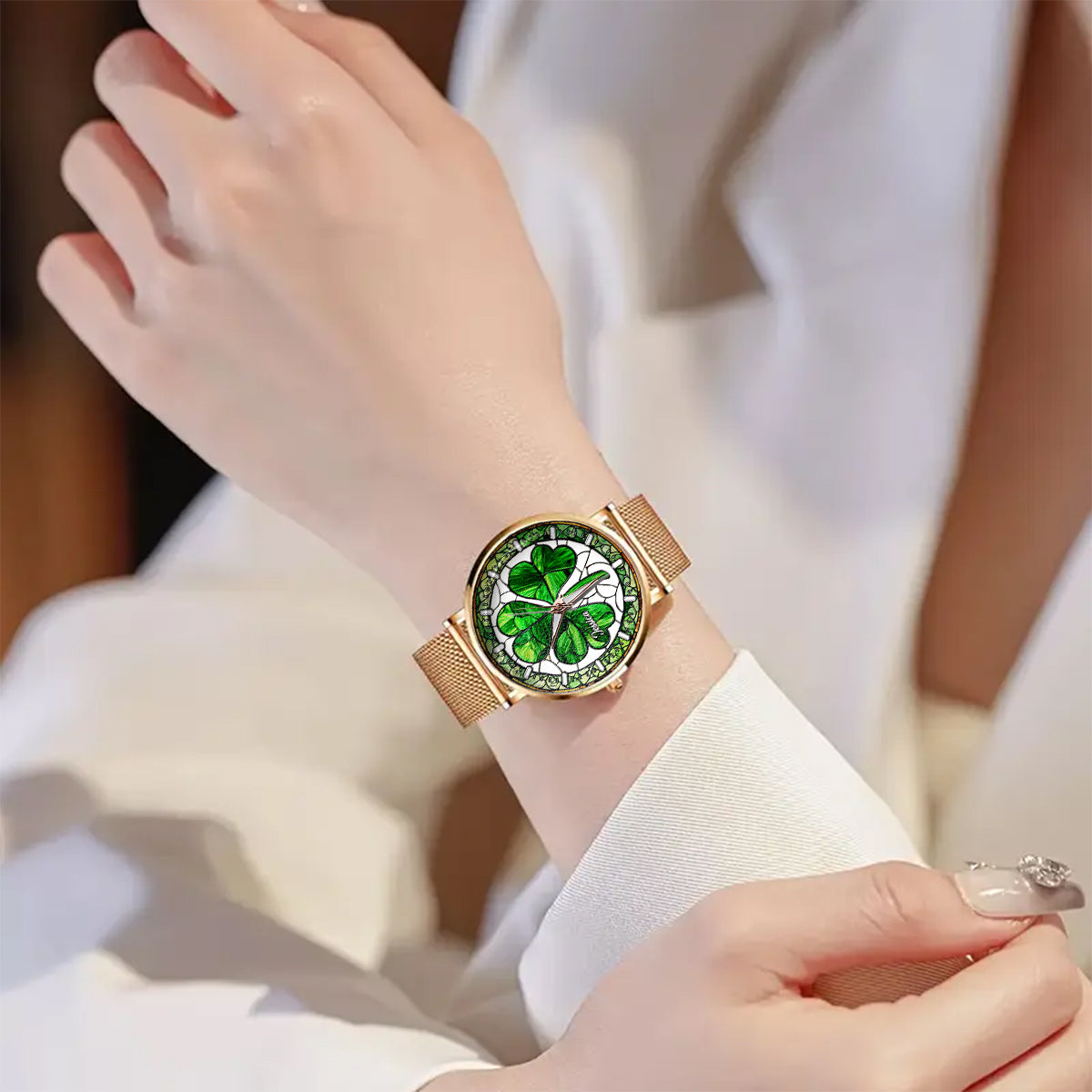 Shamrock St Patrick - Personalized Irish Women Hand Watch