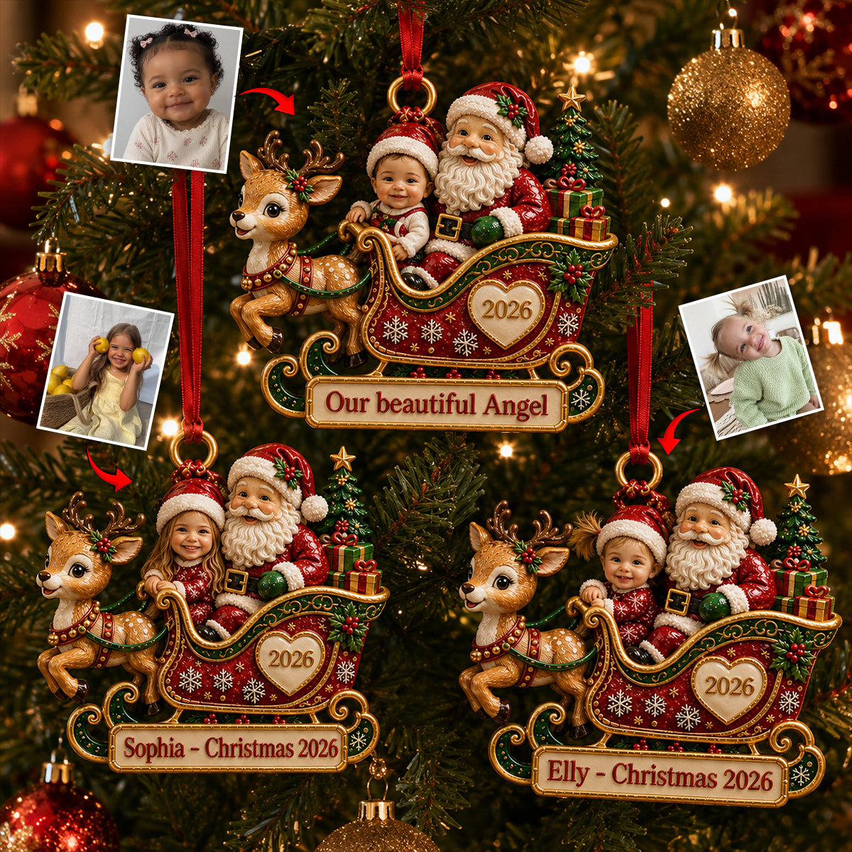 Christmas Decor, Newborn Keepsake - Personalized Kid Premium 3D Ornament
