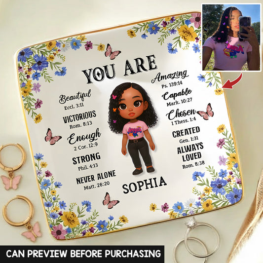 God Says You Are - Personalized Christian Fully Printed Jewelry Dish