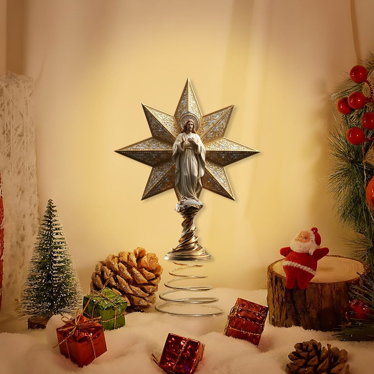 Star Of Bethlehem - Personalized Christian LED Light Tree Topper
