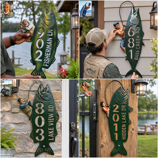 The Fisherman's Hideout - Personalized Fishing 3D Printed Cut Metal Sign