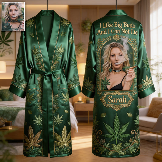It's Always 4:20 - Personalized Weed Satin Robe