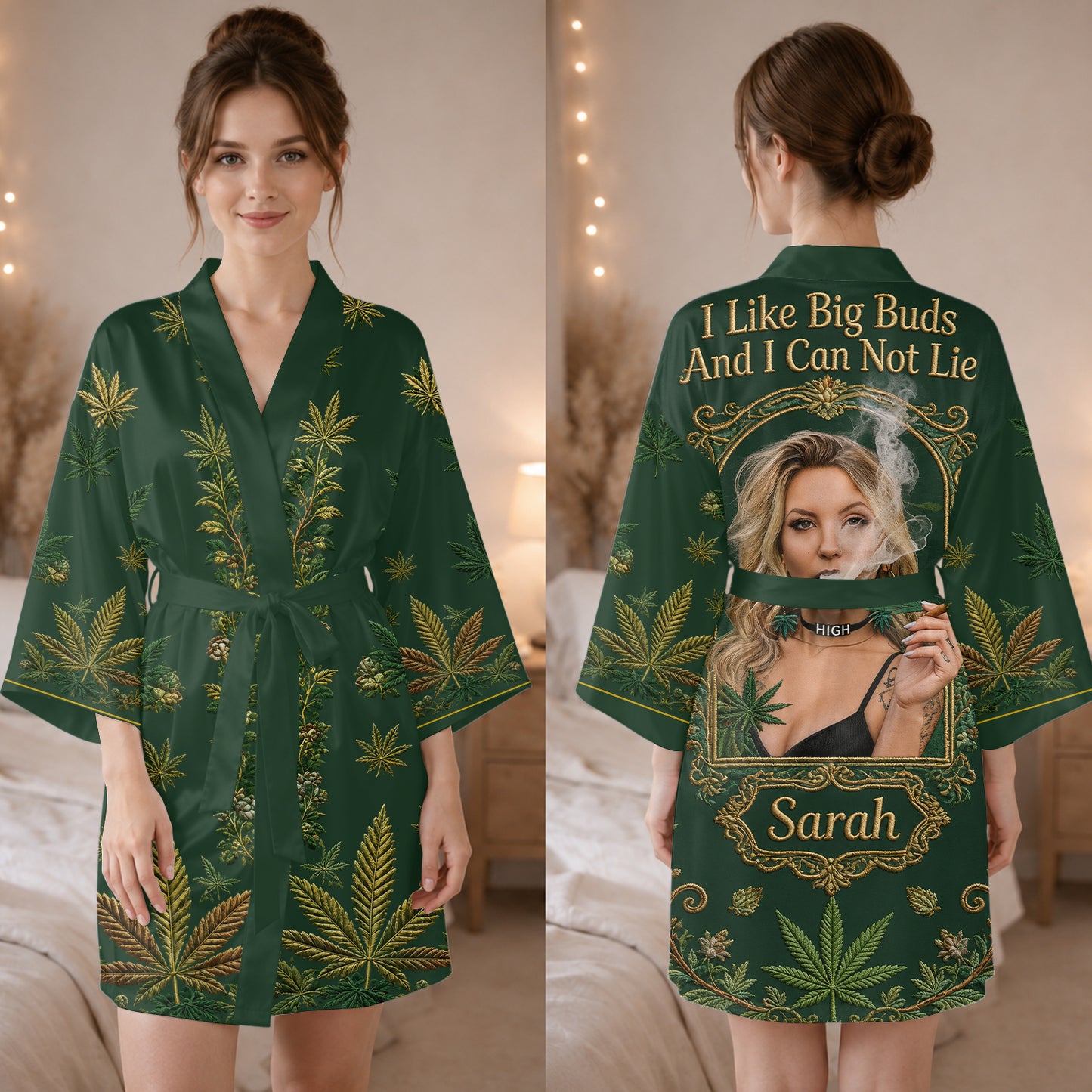 It's Always 4:20 - Personalized Weed Satin Robe