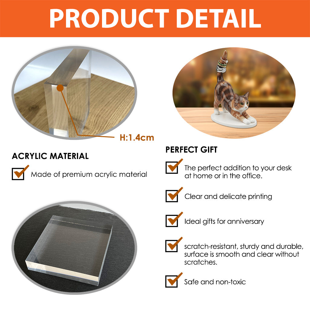 Custom Jewelry Holder For Cat Lovers, Customize From Any Photo - Personalized Cat Custom Shaped Acrylic Ring Holder