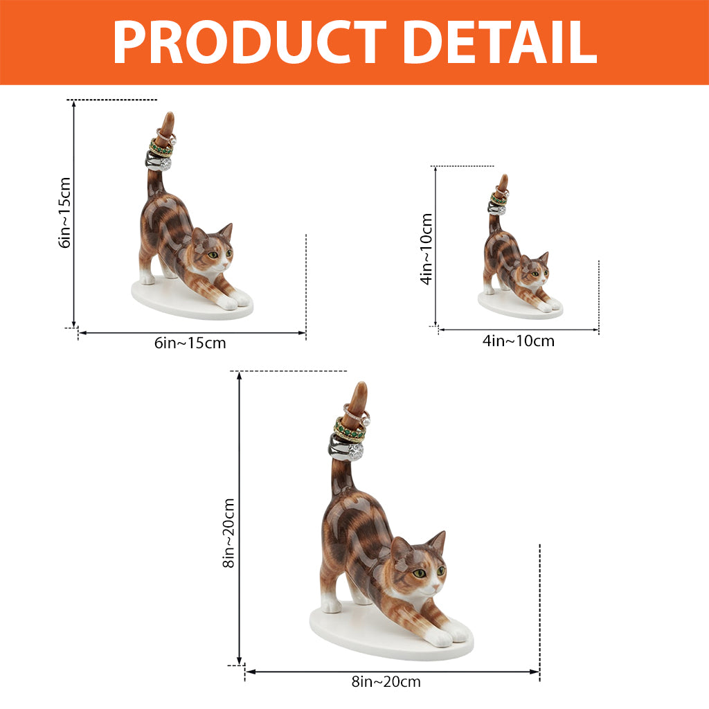Custom Jewelry Holder For Cat Lovers, Customize From Any Photo - Personalized Cat Custom Shaped Acrylic Ring Holder