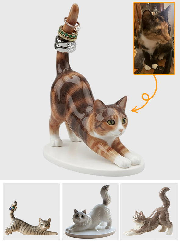 Custom Jewelry Holder For Cat Lovers, Customize From Any Photo - Personalized Cat Custom Shaped Acrylic Ring Holder