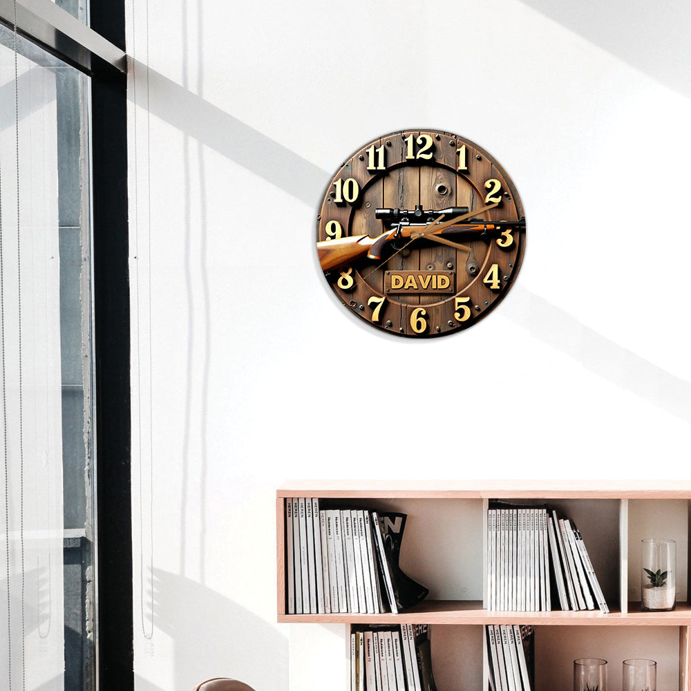 The Hunting Rifles - Personalized Hunting Wall Clock