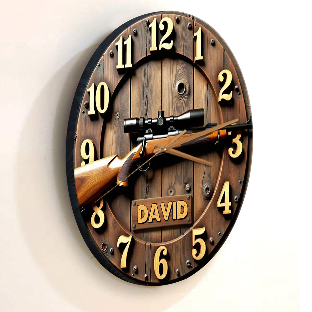 The Hunting Rifles - Personalized Hunting Wall Clock