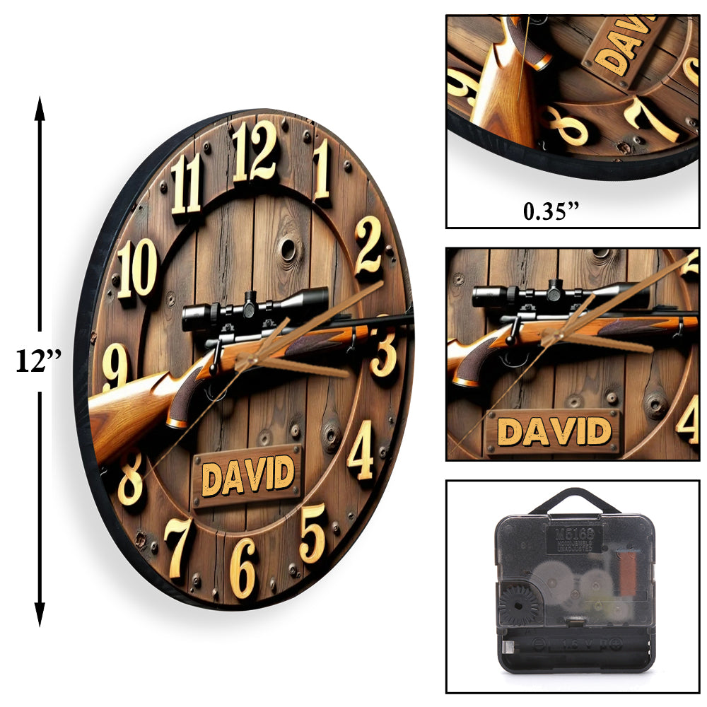 The Hunting Rifles - Personalized Hunting Wall Clock