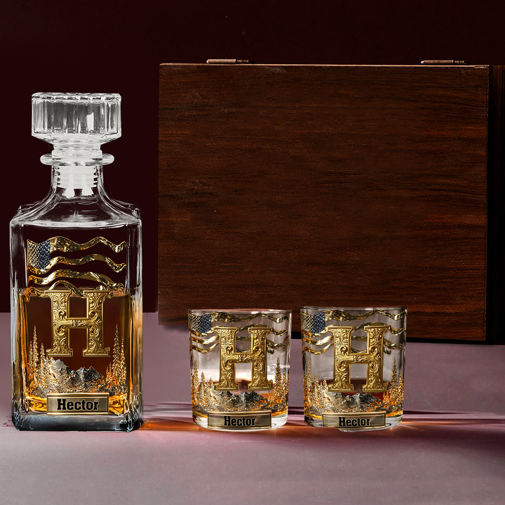 Alphabet Initial For Whiskey, Bourbon... Lovers - Personalized Whisky Whiskey Glass