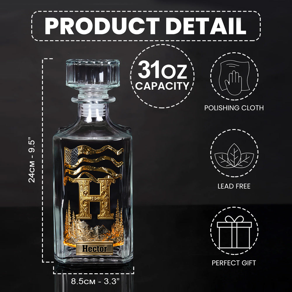 Alphabet Initial For Whiskey, Bourbon... Lovers - Personalized Whisky Whiskey Glass