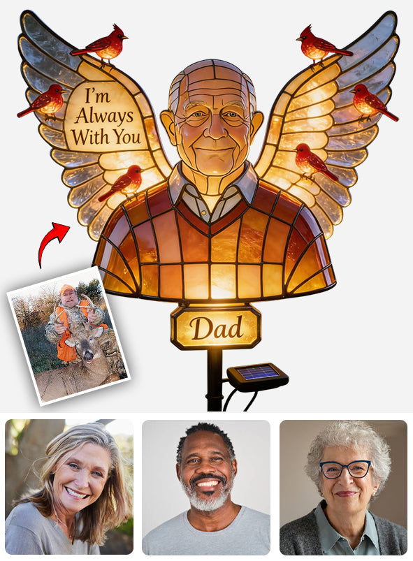 I'm Always With You Any Photo - Personalized Memorial Garden Solar Light