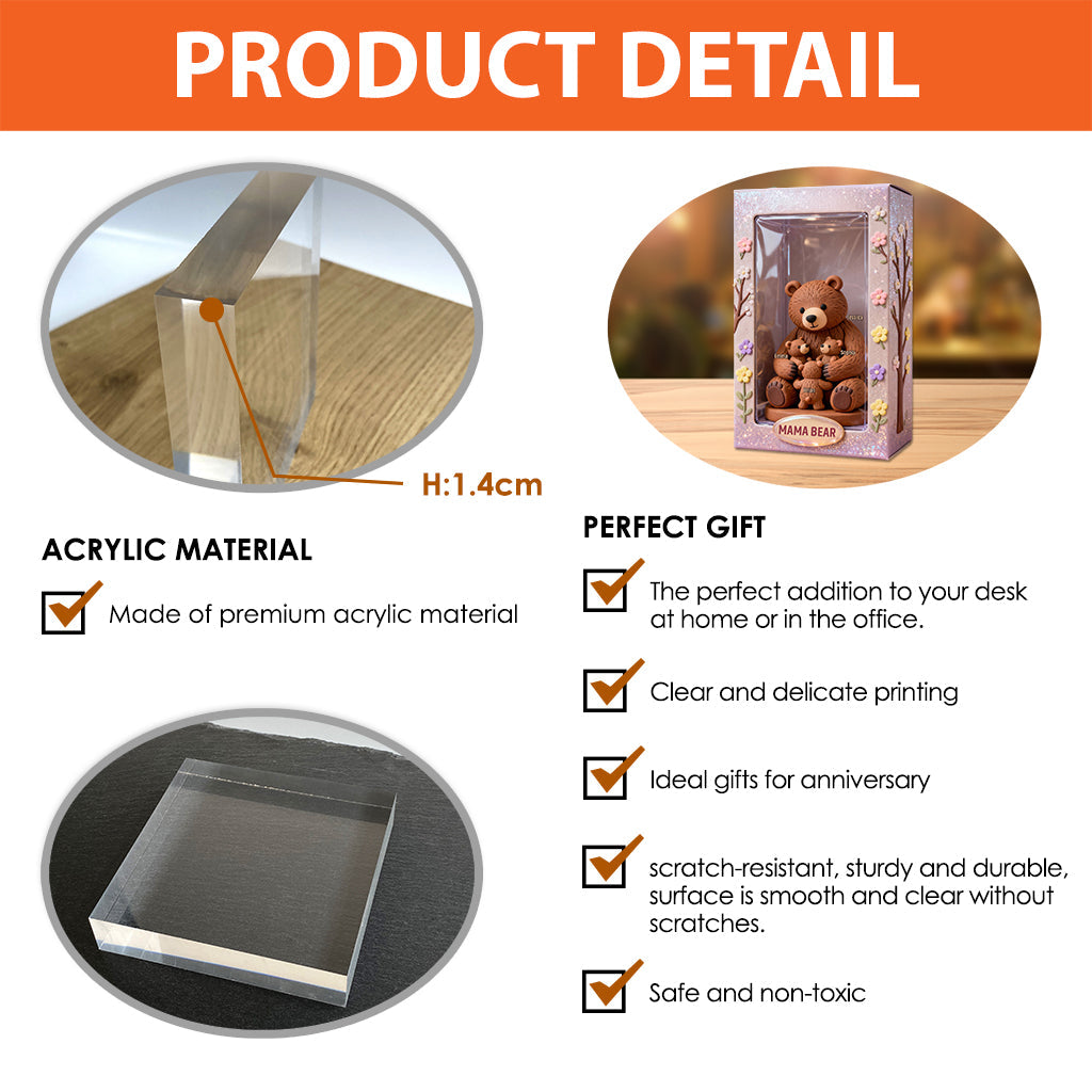 Perfect Gift For Mom, Grandma - Personalized Mother Custom Shaped Acrylic Plaque