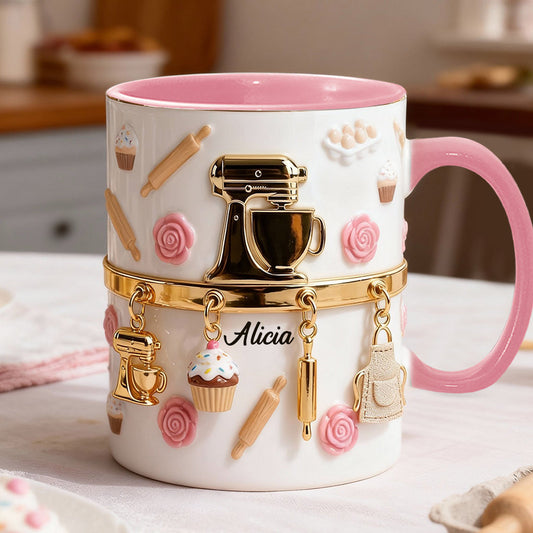 Perfect Gift For Baking Lovers - Personalized Baking Accent Mug & Coaster
