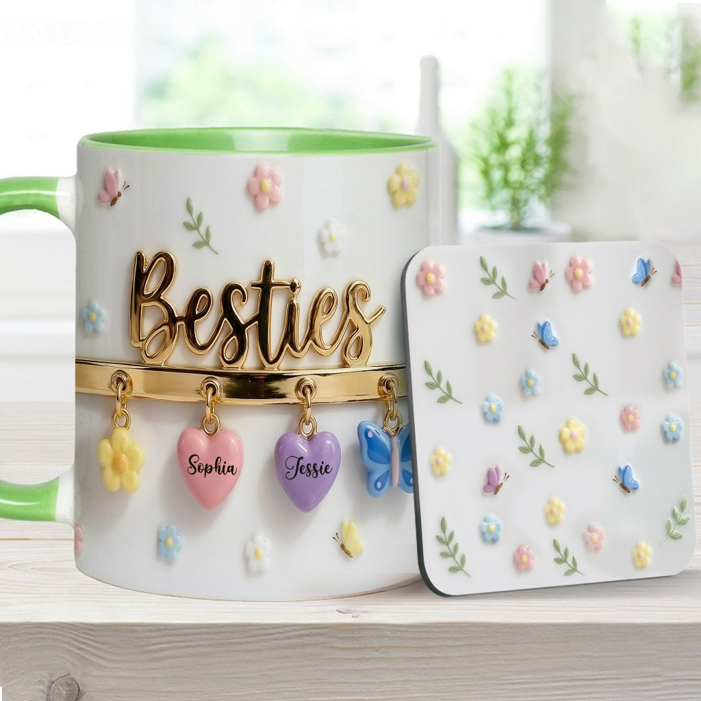 I Wish We Lived Closer Perfect Gift For Besties - Personalized Bestie Accent Mug & Coaster