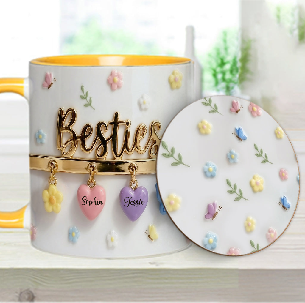 I Wish We Lived Closer Perfect Gift For Besties - Personalized Bestie Accent Mug & Coaster