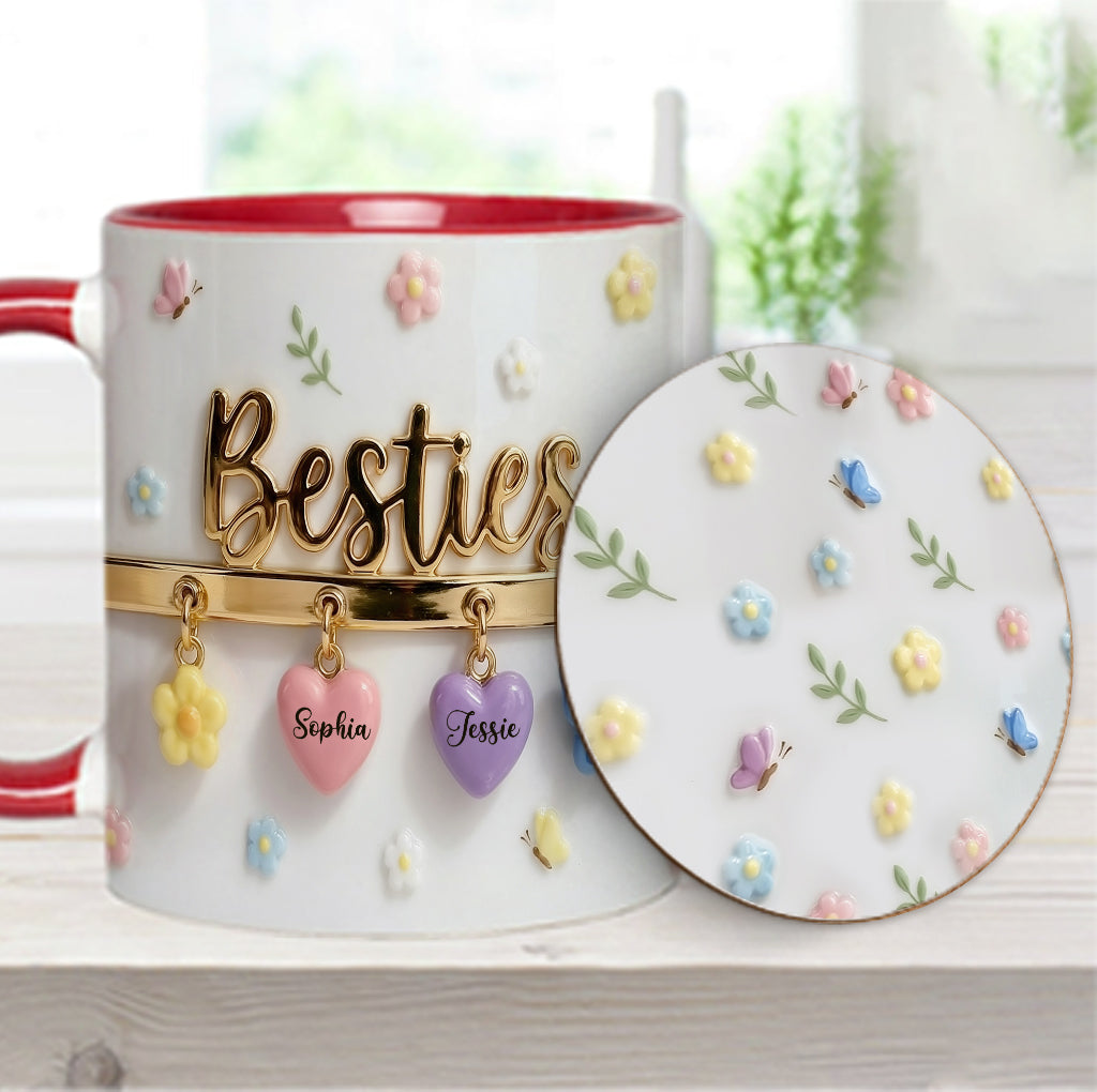 I Wish We Lived Closer Perfect Gift For Besties - Personalized Bestie Accent Mug & Coaster