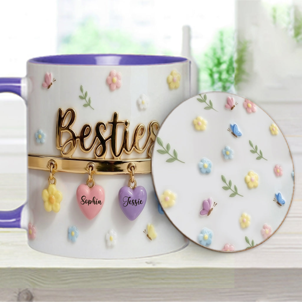 I Wish We Lived Closer Perfect Gift For Besties - Personalized Bestie Accent Mug & Coaster
